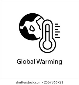 Global Warming Vector icon stock illustration