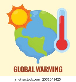 Global Warming Vector Illustration. global warming climate change illustration