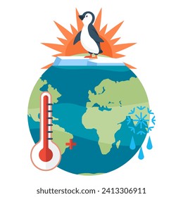 Global warming vector illustration. Ecosystem, delicate symphony, resonates with dissonance climate change and environmental harm Contamination, ink staining pages atmospheric purity, narrates tale