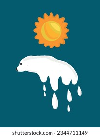 Global warming vector illustration. Melting earth