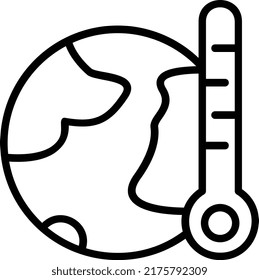 Global Warming Vector Line Icon Design