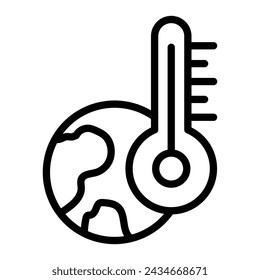 Diseño de iconos de línea de vectores de calentamiento global