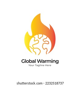 Global Warming vector logo design template