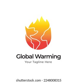 Global Warming vector logo design template