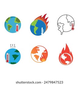 Global Warming vector logo design template