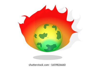 Vector de calentamiento global sobre fondo blanco