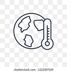 Global warming vector outline icon isolated on transparent background, high quality linear Global warming transparency concept can be used web and mobile