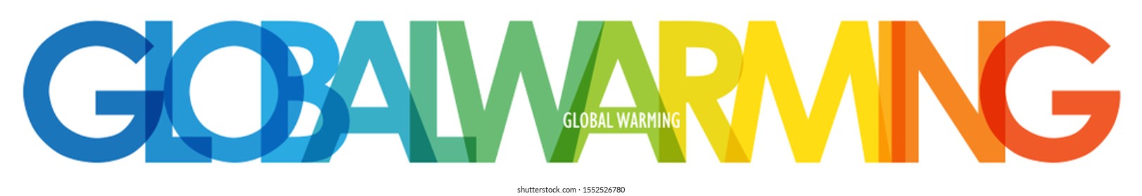 GLOBAL WARMING Vector Typography Banner With Blue To Orange Gradient