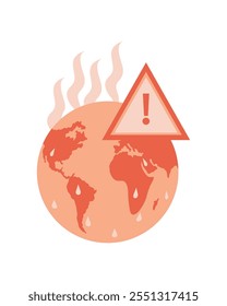 global warming warning sign icon isolated