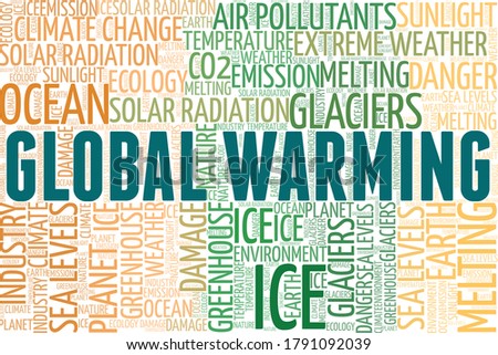 Global warming word cloud isolated on a white background