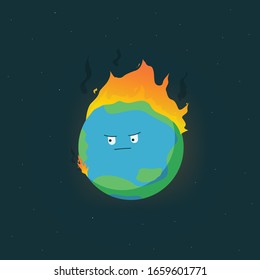 Global warming.Concept art cartoon vector illustration design 