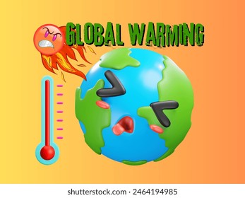 Global warming,high temperature,sun heat stock photo.