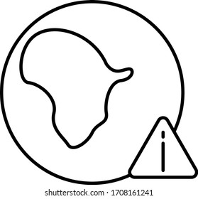 Global warning concept line art icon vector. Warning for corona virus.