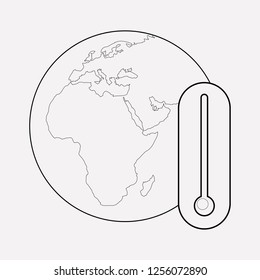Global warning icon line element. Vector illustration of global warning icon line isolated on clean background for your web mobile app logo design.