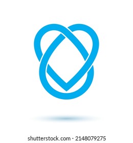 Global water circulation vector icon for use as marketing design symbol. Human and nature harmony concept. 