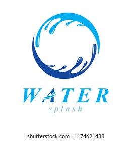 Global water circulation vector sign for use as business emblem in spa and resort organizations. Body cleansing concept.