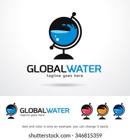 Global Water Logo Template Design Vector