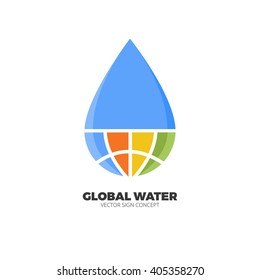 Global Water minimalistic logo concept. This logo is ideal for team logo shirts, cleaning services, dry clean, dry cleaners, water treatment system, purified water, mineral water.