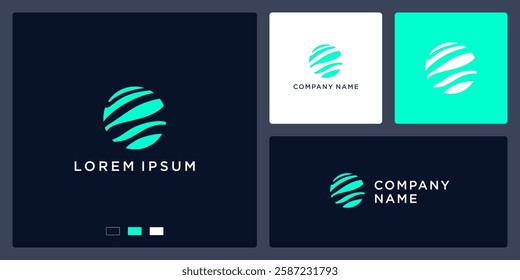 Global wave logo design template