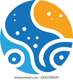 Olas globales: Logo para el vector Sociedad Oceanográfica Internacional