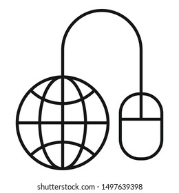 Global web banking icon. Outline global web banking vector icon for web design isolated on white background