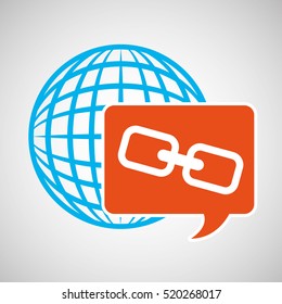 global web network link web icon vector illustration eps 10