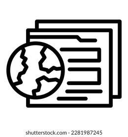 Global web page icon outline vector. Company app. Service system
