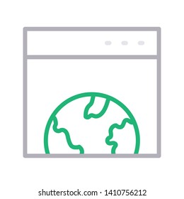 global web page vector color line icon