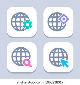 Global Web Traffic - Bright Icons. A set of 4 professional, pixel-aligned icons.