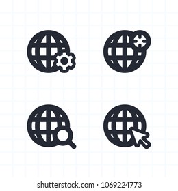 Global Web Traffic - Cutout Icons. A set of 4 professional, pixel-aligned icons.