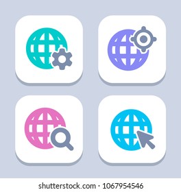 Global Web Traffic -  A set of 4 professional, pixel-aligned icons.
