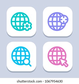 Global Web Traffic -  A set of 4 professional, pixel-aligned icons.