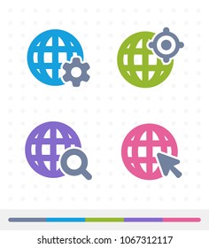 Global Web Traffic - Tap Duo Icons. A set of 4 professional, pixel-aligned icons.