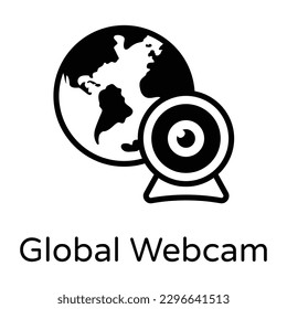Global webcam Glyph Symbol mit leicht zu downloaden Einrichtung. 