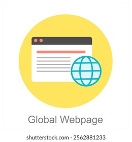 Global Webpage and web icon concept