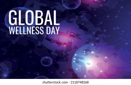  día mundial de bienestar. Diseño adecuado para carteles y pancartas de tarjetas de felicitación