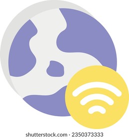  estilo de diseño de icono plano global wifi