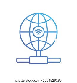 Global Wifi vector icon stock illustration