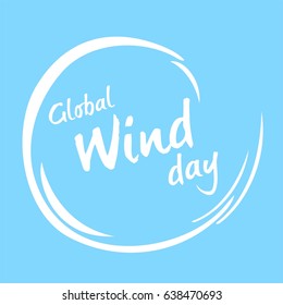 Global Wind day. 15 june. Greeting card. Vector Illustration