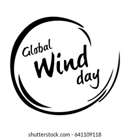 Global Wind day. 15 june. Greeting card. Vector Illustration