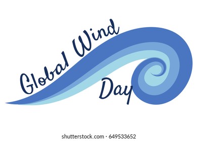 Global Wind Day. 15 June. Vector illustration