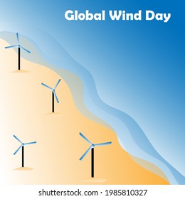 global wind day concept. illustration vector
