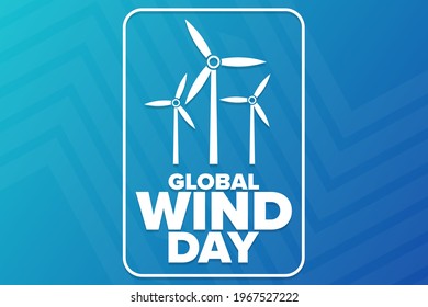 Global Wind Day. Holiday concept. Template for background, banner, card, poster with text inscription. Vector EPS10 illustration