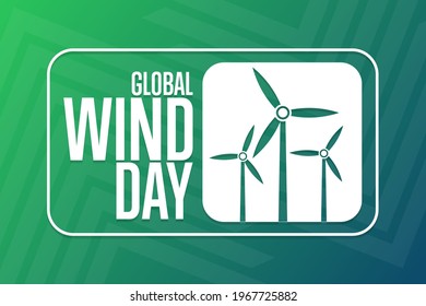 Global Wind Day. Holiday concept. Template for background, banner, card, poster with text inscription. Vector EPS10 illustration