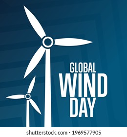 Global Wind Day. Holiday concept. Template for background, banner, card, poster with text inscription. Vector EPS10 illustration