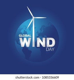 Global Wind Day icon logo. Vector illustration