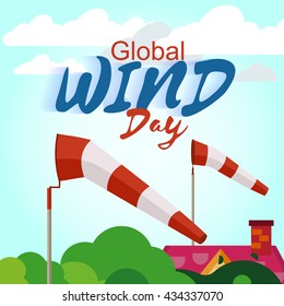 Global wind day june 15th. Ecology power concept. Ecology concept.