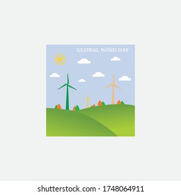 Global wind day. Vector illustration