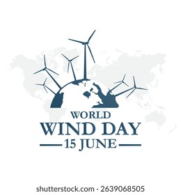 Global wind day vector illustration. World wind day vector illustration. world wind day. 15 june global wind day. eps file.