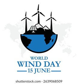 Global wind day vector illustration. World wind day vector illustration. world wind day. 15 june global wind day. eps file.